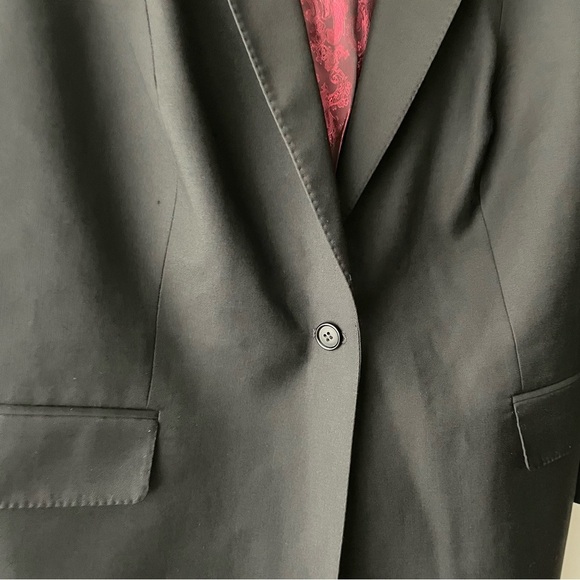 Luxury Italian Longline Sports Coat Blazer Suit Jacket Long Black Unisex - Picture 5 of 13